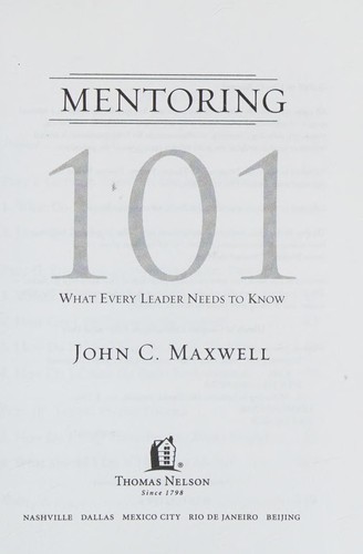 Cover of Mentoring 101: What Every Leader Needs to Know